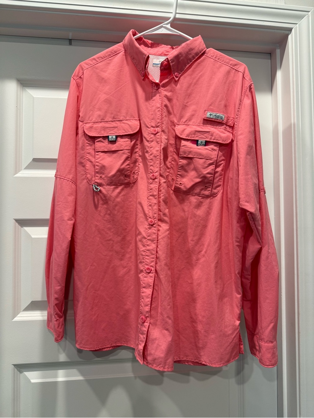 Columbia Coral Pink Long-Sleeve Outdoor Shirt